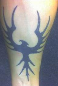 Black Phoenix Symbol Tattoo Pattern