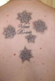 samec za šedý päťcípý vzor tetovania hviezd