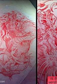 популярный крутой дракон тату рукопись
