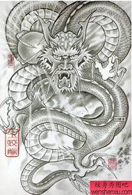 Tattoo Pattern: Super cool super handsome full back dragon tattoo pattern