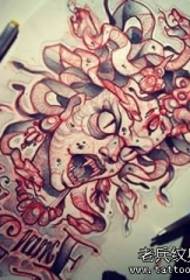 Ang European school na Medusa tattoo manuskrito ng tattoo