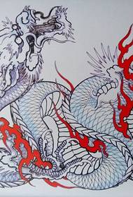 Motif de tatouage manuscrit Dragon Line