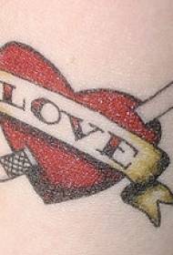 leg love and English alphabet tattoo pattern
