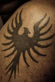 Black Tribal Phoenix Symbol Tattoo Model