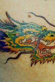 spalvotas kinų drakono tatuiruotės raštas