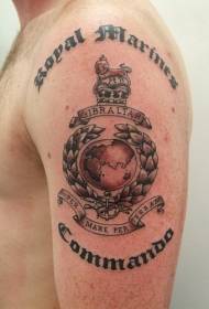 Patrón de tatuaje de símbolo de Royal Marines