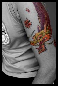 arm color Japanese dragon tattoo pattern