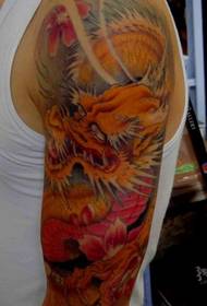 Boys arm beautiful color dragon tattoo pattern