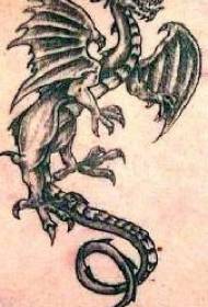 black flying pterosaur tattoo pattern