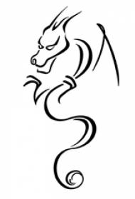 black line sketch creative domineering dragon totem tattoo manuscript