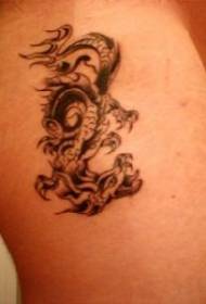 Chinese style black dragon tattoo pattern