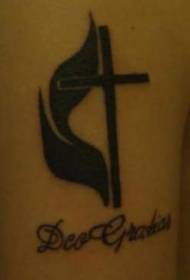 Kvetinový znak kríž kresťanské tetovanie