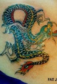 Kinesisk dragon tatoveringsmønster med bart