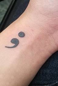 girl wrist on black geometric line creative symbol tattoo picture