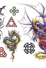 European Dragon Tattoo Totem Phoenix tetovací vzor
