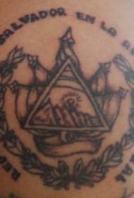 Immagine nera del tatuaggio di simbolo di governo messicano della spalla
