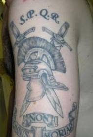 shoulder gray r Roman Empire Latin tattoo pattern