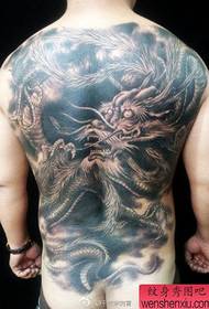 male back cool full back black gray dragon tattoo pattern