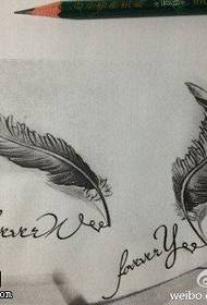 Els tatuatges recomanen un manuscrit de les plomes del tatuatge