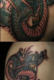 braso klasikong guwapo na pattern ng tattoo ng dragon
