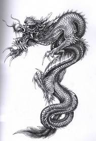 mægtigt Dragon tatoveringsbillede manuskriptmateriale