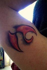 warna lengan pola tato phoenix sederhana