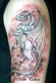 arm dragon and English alphabet tattoo pattern