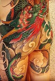hips big blue dragon tattoo pattern