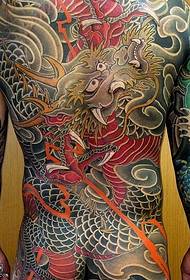 full back classic handsome Chinese dragon tattoo pattern