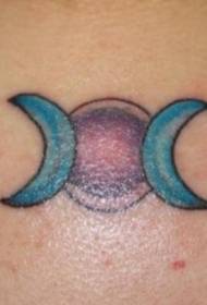 λαιμό χρώμα του ήλιου και μοτίβο τατουάζ φεγγάρι