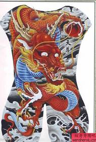 classic domineering full back color dragon tattoo pattern