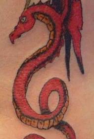 Patrón de tatuaxe do dragón vermello voador