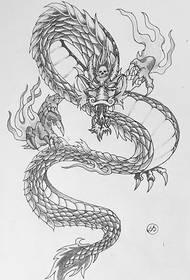 musta harmaa hallitseva dragon tattookuva käsikirjoitusmateriaali