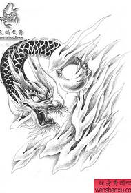 hezký klasický rukopis tetování hlavy draka