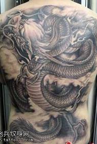 modèle de tatouage de dragon arrière complet
