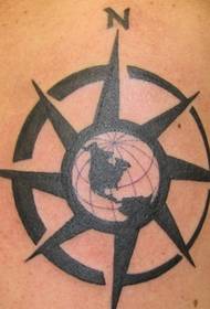 simbol negru compas tatuaj poza