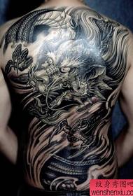 domineering cool full back dragon tattoo pattern