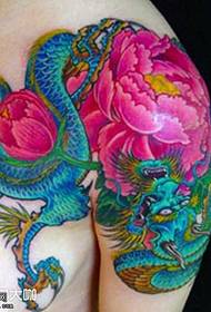 peony flower tattoo pattern