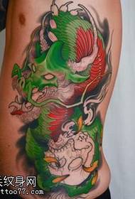 side back blue dragon tattoo pattern