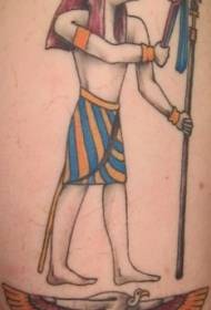 Az ókori egyiptomi bálvány festett tetoválás mintával
