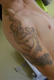 ръка непълна китайски модел дракон татуировка