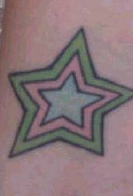 χρώμα σχέδιο τατουάζ Pentagram