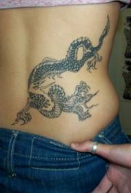 waist black Chinese dragon tattoo pattern