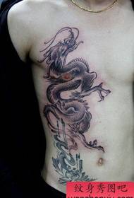 male before A handsome ink painting dragon tattoo pattern