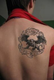 ŝultro Nigra Murray Fen besta tatuaje