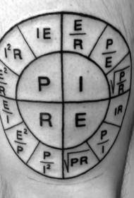 Leg black medium-sized power-themed circle tattoo pattern