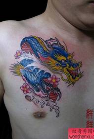 girls like chest color dragon tattoo pattern