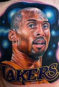 shoulder color realistic style Kobe Bryant portrait tattoo