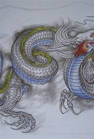 male back domineering cool half-back dragon tattoo pattern