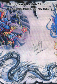 Poza tradițională de tatuaj de dragon